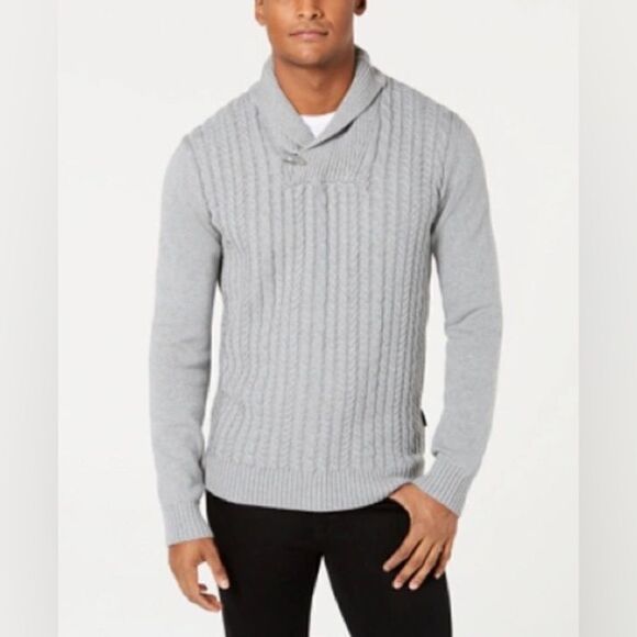 Men's Cable Knit Shawl Collar Sweater XL EUC - Picture 1 of 13